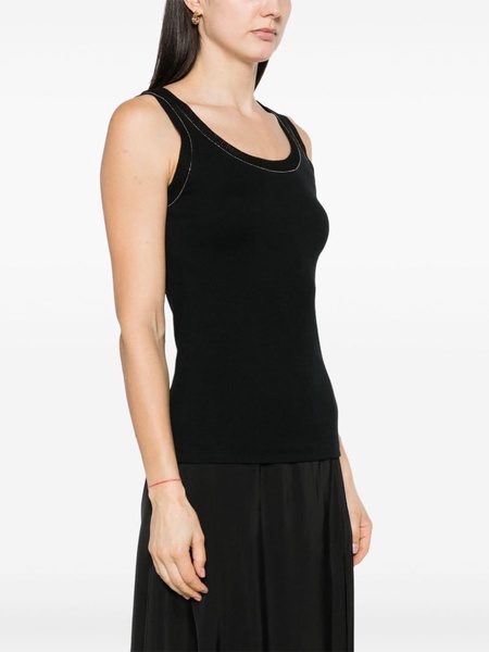 studed scoop-neck tank top