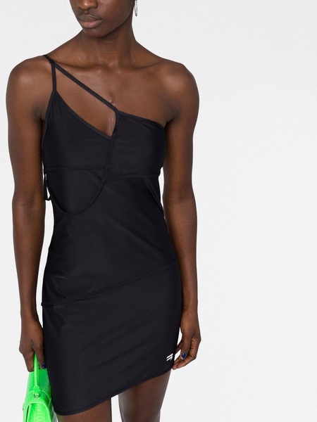 asymmetric-panelled bodycon dress