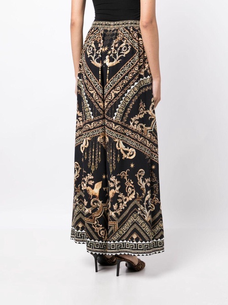 Duomo Dynasty-print silk wide-leg trousers