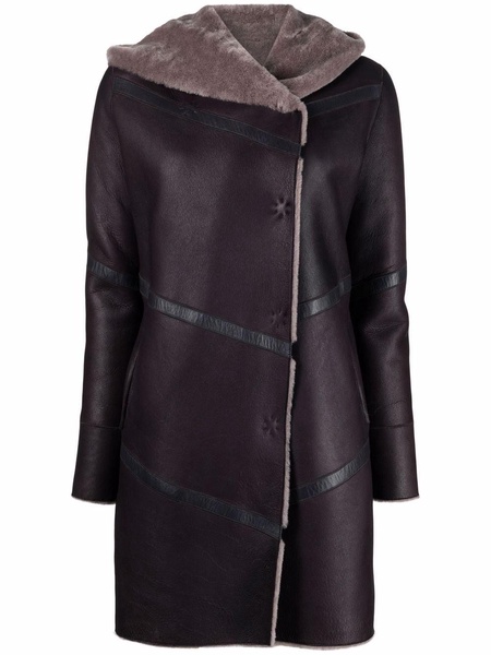 shearling-lined leather coat