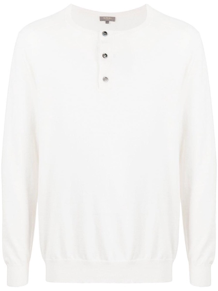 button-placket knit jumper