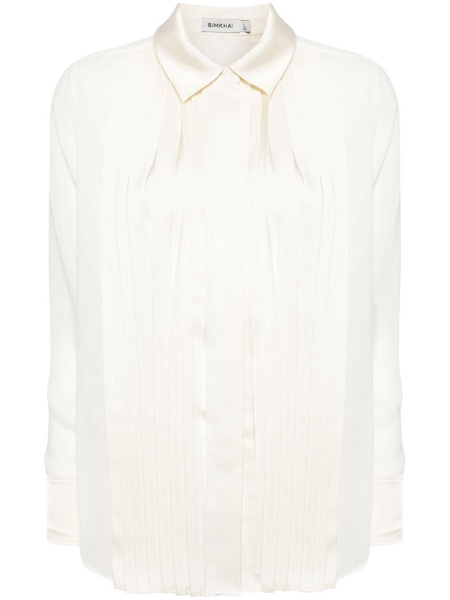 Vinka pleated long-sleeve shirt