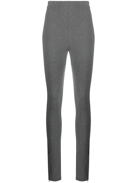 ankle-zip high-waisted leggings