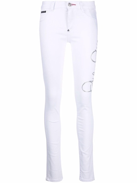 Signature embellished skinny jeans