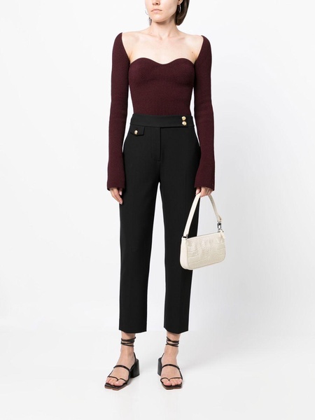 cropped high-waisted trousers