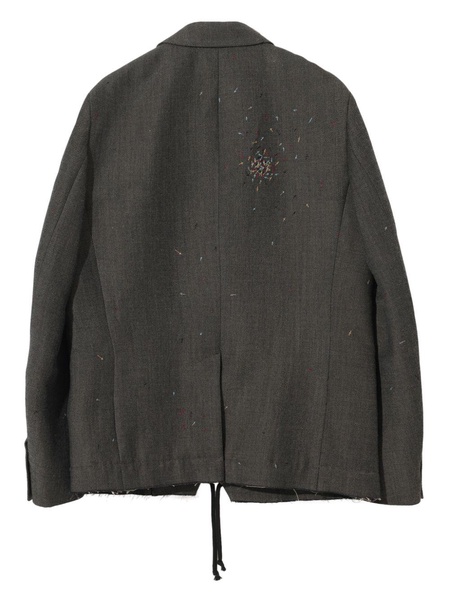 embroidered single-breasted blazer