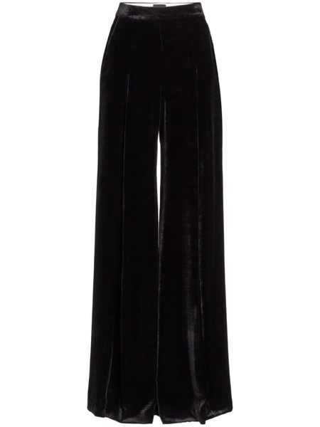 high-rise wide-leg velvet trousers