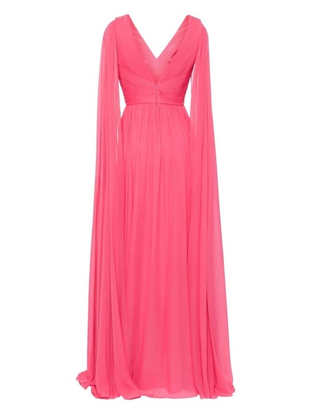 V-neck chiffon silk gown