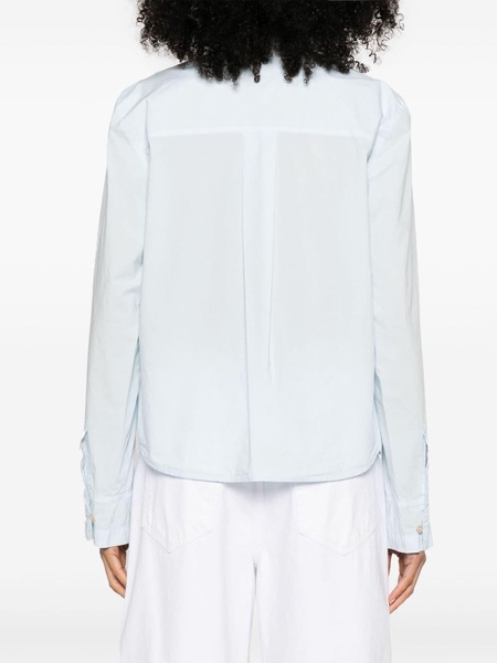 band-collar poplin cotton shirt