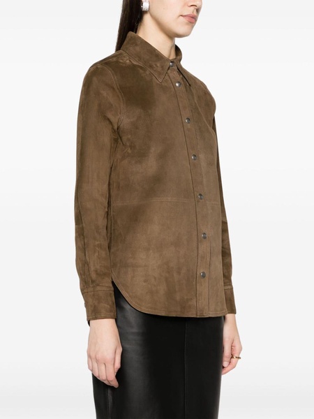 long-sleeve suede shirt