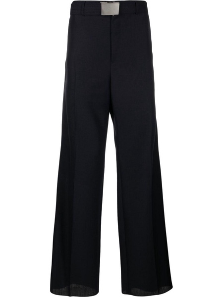 flared high-waisted trousers