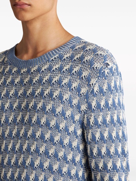 intarsia-knit cotton jumper