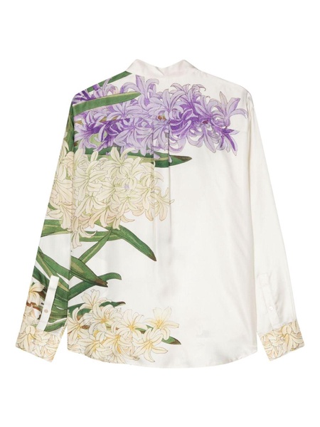 Aloe floral-print silk shirt