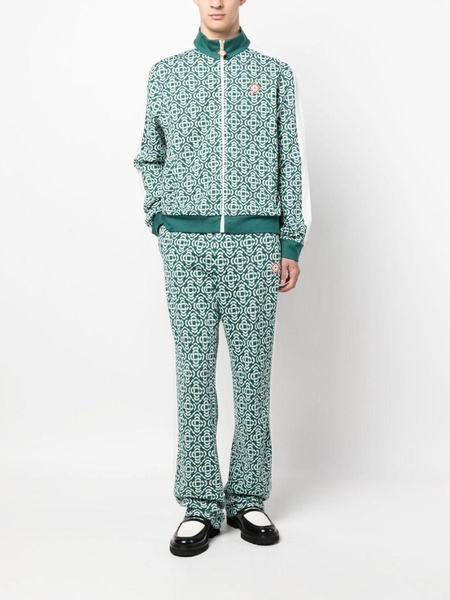 monogram-jacquard track pants