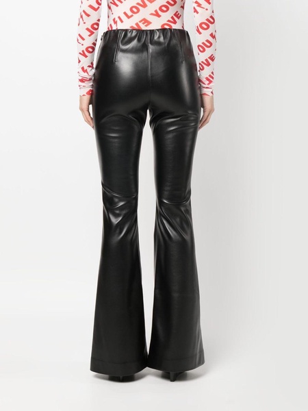 faux-leather flared trousers