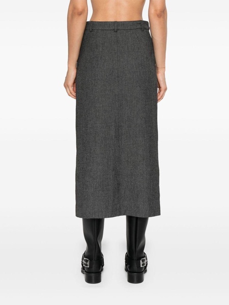 front-slit cotton skirt