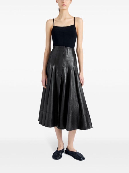 Moore leather midi skirt