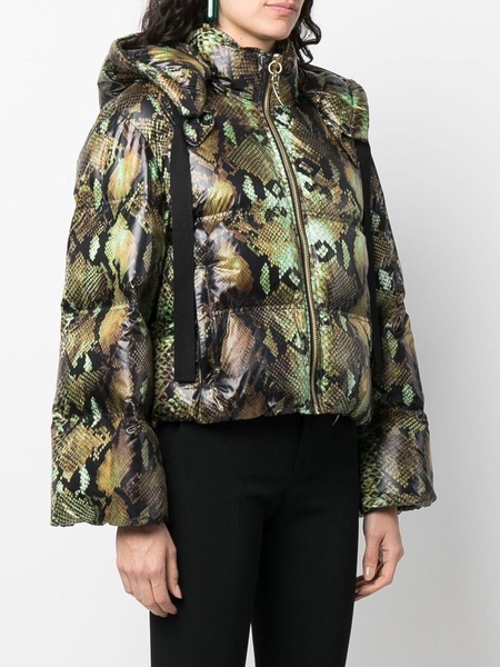 snakeskin-print padded jacket