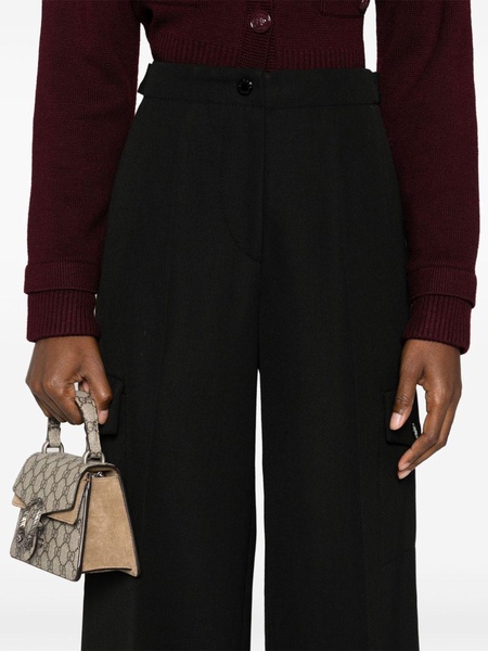 high-waist cargo trousers