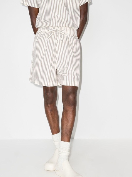 vertical-stripe pajama shorts