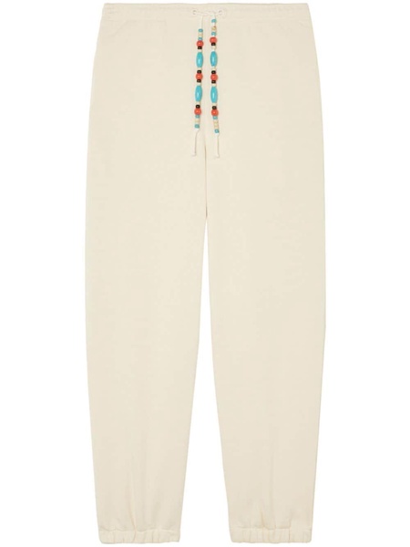 bead-embellished tapered trousers