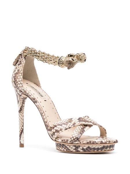 snake-print sandals 