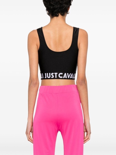 logo-waistband cropped top