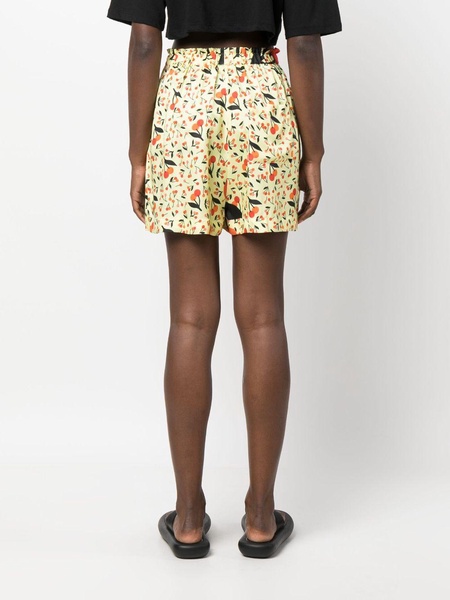 cherry-print twill shorts