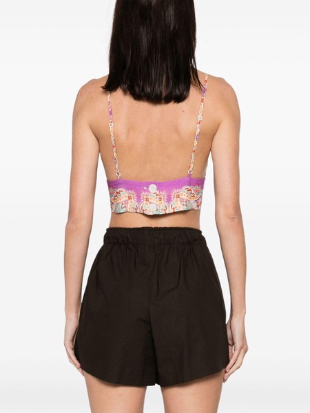 paisley-print cropped top 