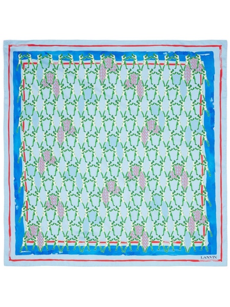 graphic-print silk scarf