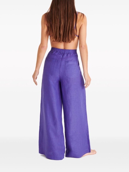 Select wide-leg linen trousers