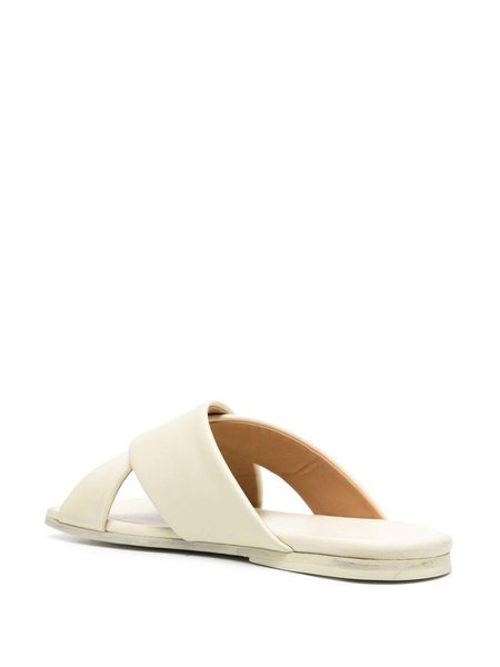 leather slip-on sandals 