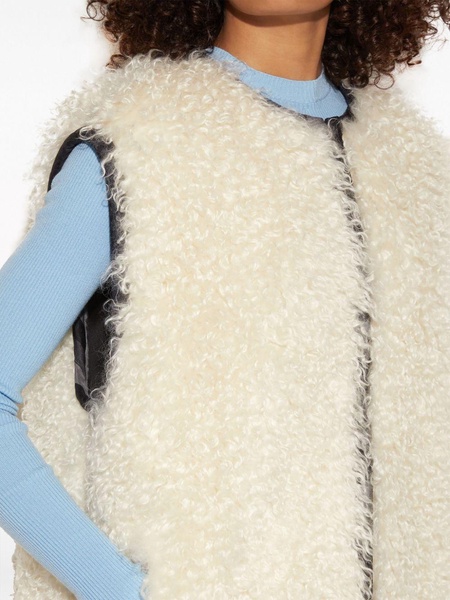 Iride-print faux-shearling gilet