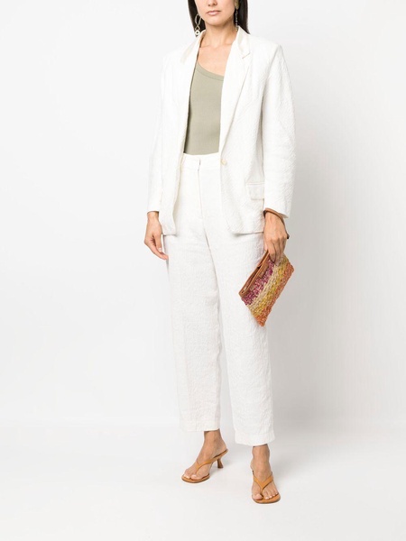 single-breasted linen blazer 