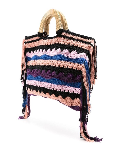 Vera striped crochet tote bag