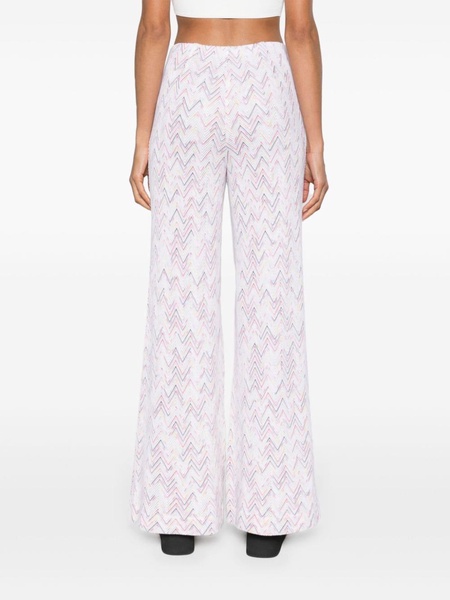 zigzag-woven wide-leg trousers