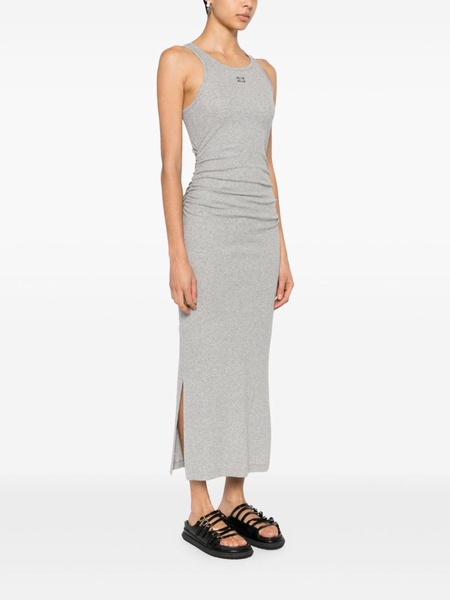 fine-ribbed midi dress