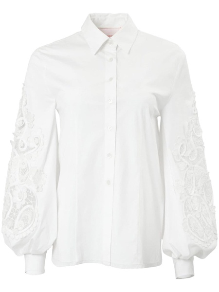 guipure-lace cotton shirt