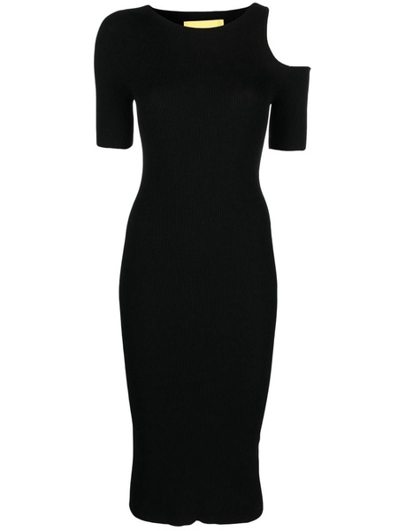 cut-out ribbed midi dress