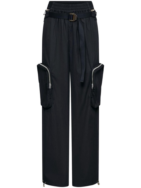 Blouson belted-waist trousers