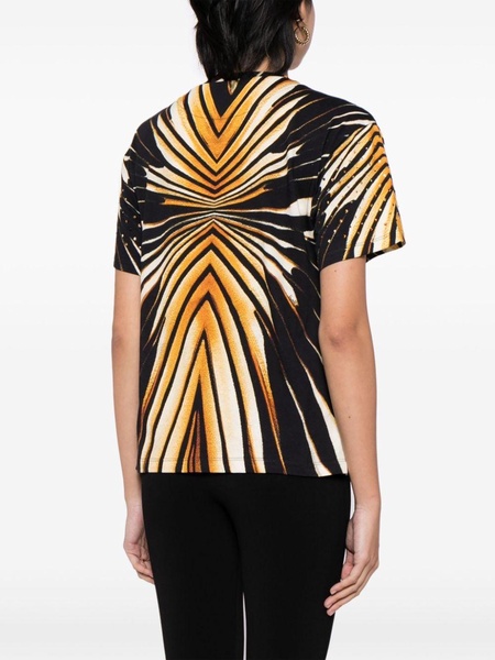 geometric-print crystal-embellished T-shirt