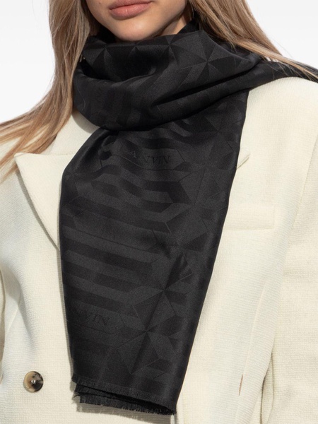 geometric-jacquard silk scarf