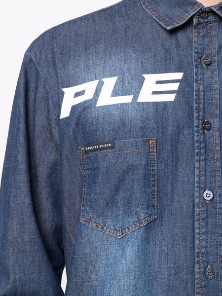 logo denim shirt 