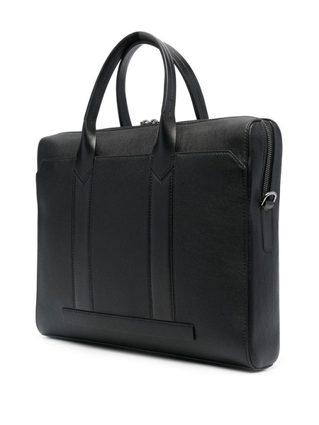 stripe-detail leather briefcase