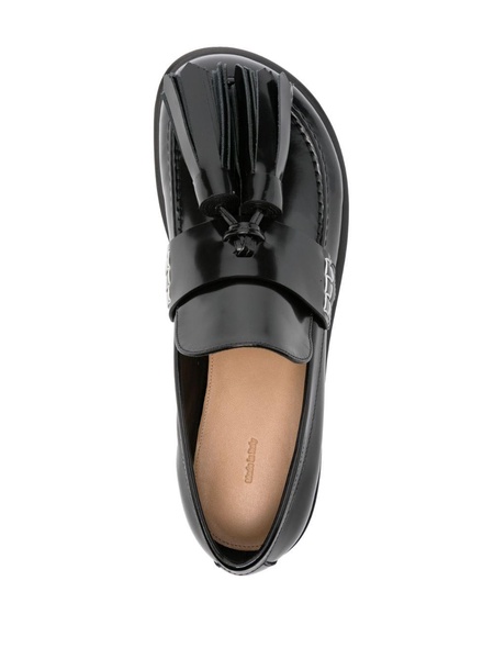 Black Tasselled Leather Loafers