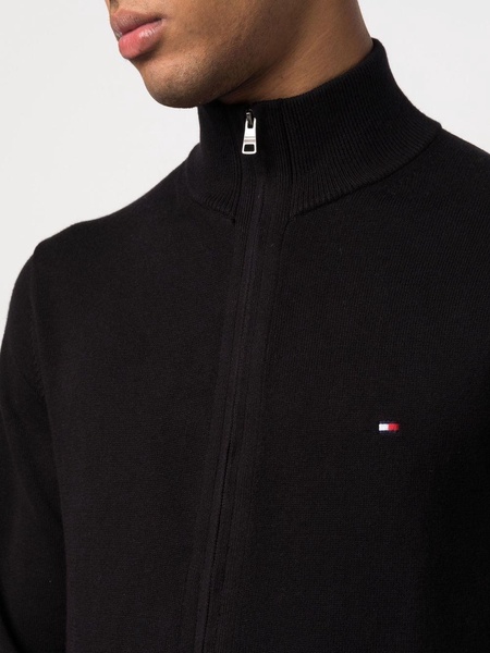 embroidered-logo zip-up jumper 