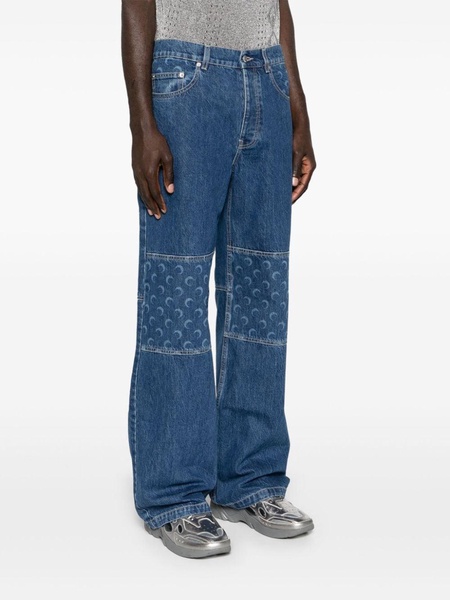 mid-rise straight-leg jeans