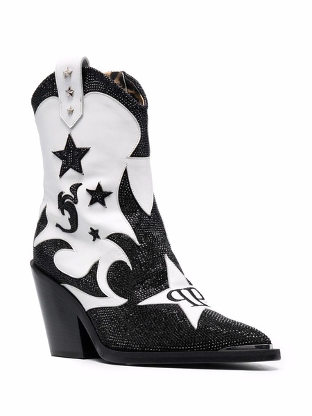 strass mid-heel cowboy boots