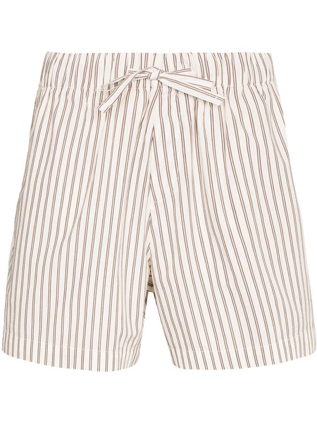 vertical-stripe pajama shorts