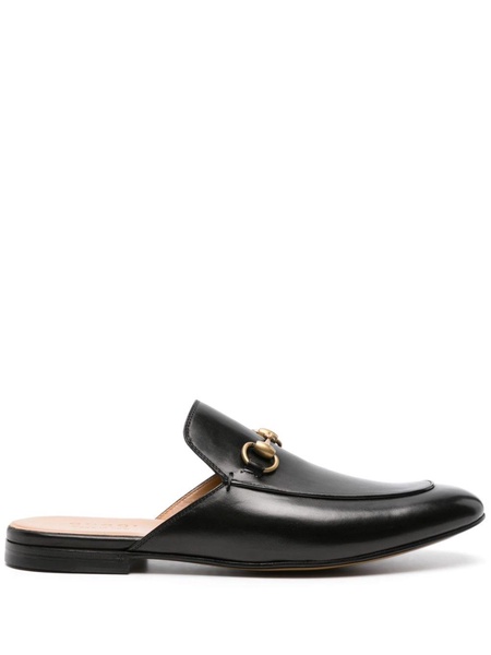 Horsebit Leather Backless Loafers